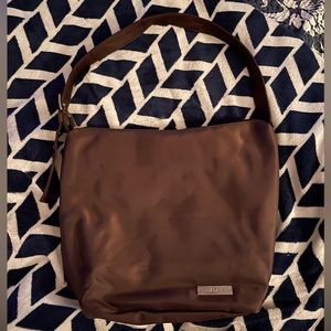 Hillard and Hanson brown vintage nylon shoulder bag